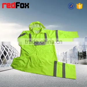 High Visibility Reflective Safety Pvc Raincoat thumbnail-3