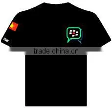 Customize Logo t Shirt, Back Color T-shirt,100% Cotton, Silk Green Printing thumbnail-3