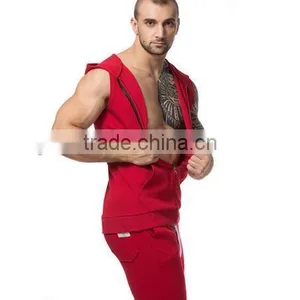 Summer Men Hooded Sleeveless Vest Running Training Cultivate One's Morality Sport Style Jacket thumbnail-3