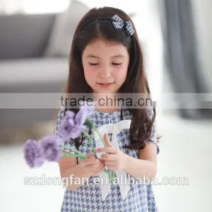 Houndstooth Mother Daughter Matching Dress Elegant Dress Cotton Frocks Designs thumbnail-3
