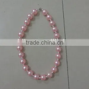 Baby Girl Summer Necklaces Round Pearl Jewelry Pink Kids Clothing Decor 2016 Wholesale Children Clothes Decor thumbnail-3