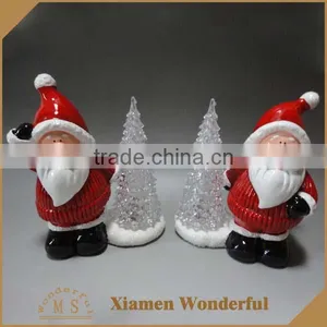 Holiday Supplies Christmas Home Decorations Santa Claus Figurine With Led Light thumbnail-1