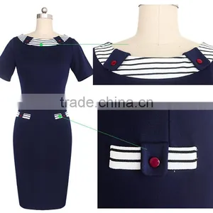 Hot Sale Popular Bodycon Dresses 2016 Short Sleeveless Two Pockets For Wholesale thumbnail-4
