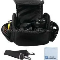 Large Digital Camera / Video Padded Carrying Bag / Case For Nikon, Sony, Pentax, Olympus Panasonic, Samsung, And Canon DSLR Cameras + ECostConnection Microfiber Cloth By ECost thumbnail-1