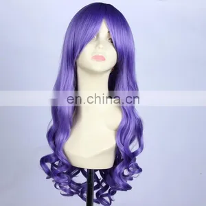 New Cosplay Fashion Long Curly Dark Blue Wig thumbnail-1