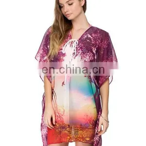 New Printing Design Silk Lady Kaftan Dress thumbnail-2