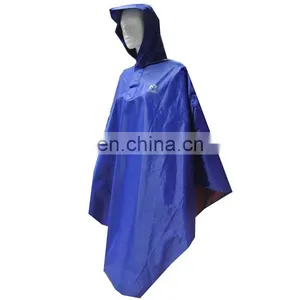 100% Waterproof Pvc Blue Customized Poncho thumbnail-1
