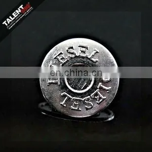 Custom Private Design Antique Silver Metal Button for Jeans Garment thumbnail-1