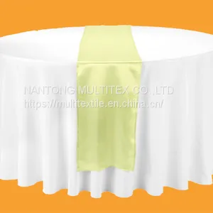 Polyester Wedding Tablecloth and Satin Table Runner in Colors thumbnail-1