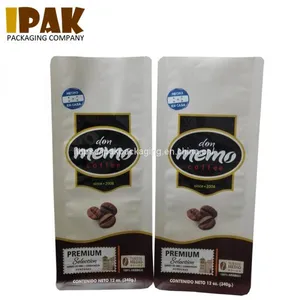 12oz Flat Bottom Coffee Zipper Bag With Valve thumbnail-2