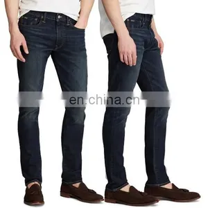 Diznew Custom Large Size Men's Dark Blue Straight Denim Fabrics Jeans thumbnail-1