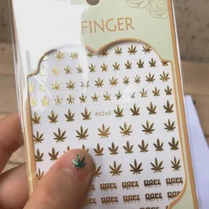 Nail Art 3D Decal Stickers Self Adhesive Weed Nail Sticker Pot Weed Leaf Designs Tool Manicure Decoration thumbnail-1