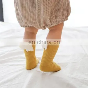 2020 Baby Girls Knee High Socks Angel Wing Summer Autumn Cotton Socks Solid Candy Color Kids Toddler Short Socks For Children thumbnail-3