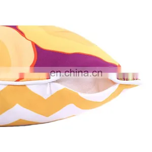 Wholesale Decorative Stocking Flower Printed Polyester Canvas Outdoor Cushion Cover With White Piping and Invisible Zipper thumbnail-5