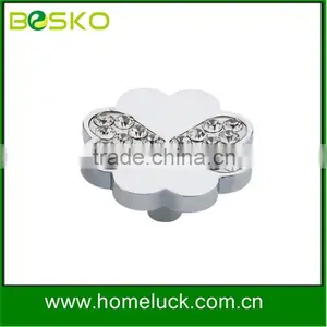 Diamond Rose Knob and Flower Knob With Crystal thumbnail-1