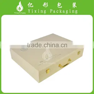 Directly Factory Wholesale PU Leather Cosmetic Packaging Box With Metal Handle thumbnail-1