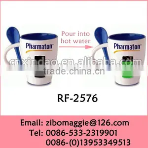 Colored Porcelain Mug With Spoon for Heat Sensitive Color Changing Mugs thumbnail-1