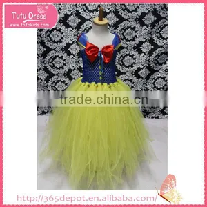 New Style Bright Yellow Ribbon Prom Dress Fluffy Voile Girl's Dress Children Frocks Designs thumbnail-1