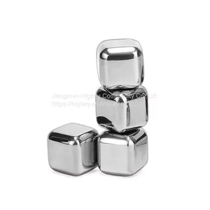 Amazon Hot Selling 304 Stainless Steel Ice Cubes Customized Whiskey Chilling Stones With Tongs Chill thumbnail-4