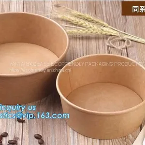 Custom Printed Disposable Hot Soup Bowls, Kraft Paper Soup Cup,16oz Custom Logo Printed Disposable Kraft Paper Soup Cup thumbnail-1