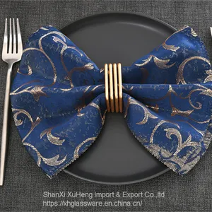 Factory Cheap Wholesale Wedding Gold Spiral Square Napkin Ring thumbnail-5