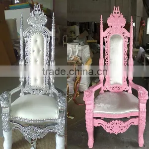 Top Quality Baroque Queen Throne King Chair For Wedding thumbnail-6