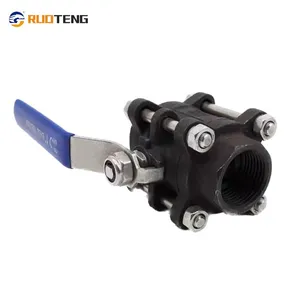 [RUOTENG] Carbon Steel WCB 3PC Ball Valve With BSP/BSPT/NPT Thread thumbnail-3