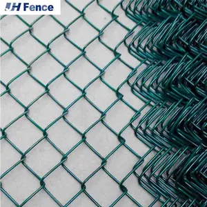 PVC Coated Chain Link Court Fence Diamond Mesh With Barbed Wire on Top thumbnail-2