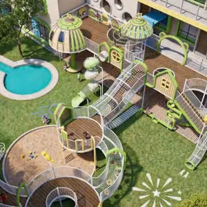 Combined Climbing Net Large Slide thumbnail-2