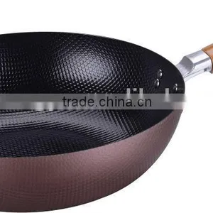 Carbon Steel Non Stick Wok With Wooden Handle thumbnail-1