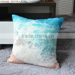 Faux Linen Digital Print Pillow Sea Pillow thumbnail-1