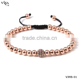 Hot Sale Men Bracelet 18k Gold Satiness Steel Beads Bracelet Fashion Chinese Knot Bangle thumbnail-3