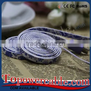 Painting Fast Charger Flat Micro Usb Power Cord Data Cable For Samsung S7 S7 Edge thumbnail-3