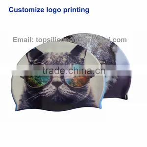 2016 Newest Design Custom Printed Silicone Swim Cap for Long Hair Quality Choice thumbnail-2