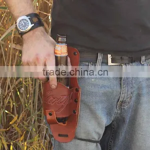2016 New Design Brown Leather Drink Holster Leather Beer Holster Quality Choice thumbnail-3