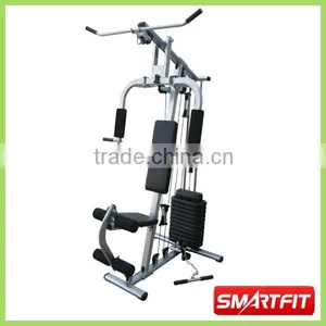 Hot Sale Cheap Semi-commercial 1 Station Home Gym With 100lb Plastic Stack With Lat Bar thumbnail-1