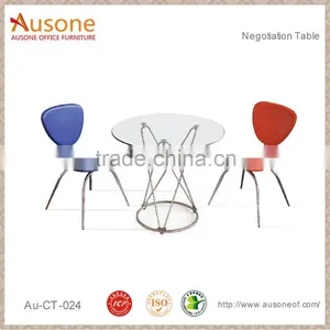 With Metal Base High Quality Round Glass Tea Table thumbnail-1