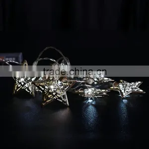 Xmas 10LED Metal Star Light Chain thumbnail-1