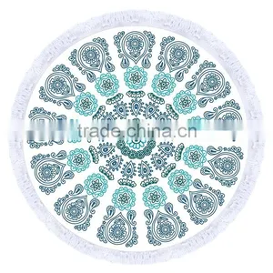 1500mm Custom Printed Round Beach Towel With Tassels for Australia Market thumbnail-1