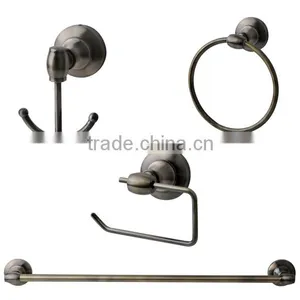 Luxury Design Antique Brass Bathroom Accessories Set 4pcs Towel Ring Paper Holder Robe Hook Towel Bar thumbnail-1