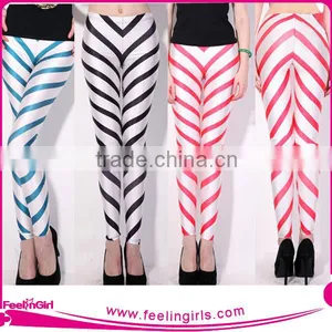 Hottest Golden Supplier Wholesale Strip Women Leggings Pants thumbnail-1