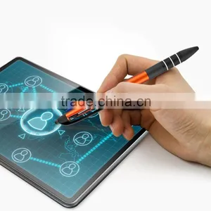 3 Color Black Blue Red Ink Click Ballpoint Pen Stylus Pen for Touch Screens Device IPad Tablets Iphone thumbnail-4