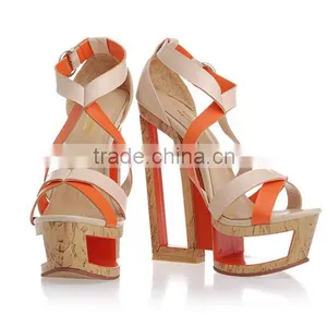 2016 Summer Colorful Purple Womens Block Heel Sandals Big Size Lady Shoes Factory Price thumbnail-4