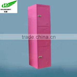 Number Lock 3 Tier Pink Metal Locker Cabinet thumbnail-2