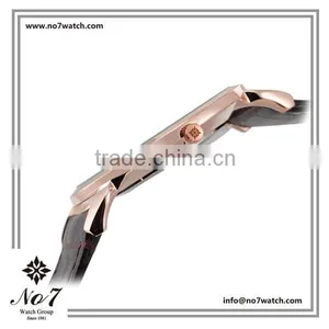 Stylish Quartz Timepiece for Man With Brown Genuine Leather Strap and Alloy Case thumbnail-5