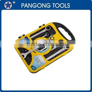 7PC Professional Hand Tools Combination Ratchet Spanner Set With Blow Mold Case thumbnail-1