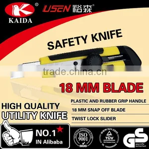 Stationery 18 mm Sliding Blade Plastic With Rubber Grip Handle Utility Knife thumbnail-1