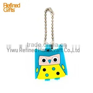 Creative Red Blue Owl Keychain Personalized Pvc Rubber Animal Keychain thumbnail-1