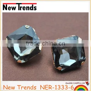 Fashion Imitation Jewelry Crystal Fashion Square Earring thumbnail-1
