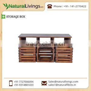 High Quality Tough Wooden Storage Box With Brown Polish thumbnail-1